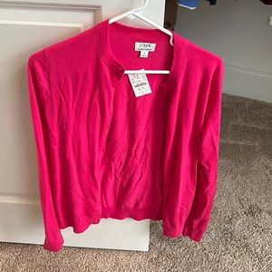 Hot pink JCrew cardigan